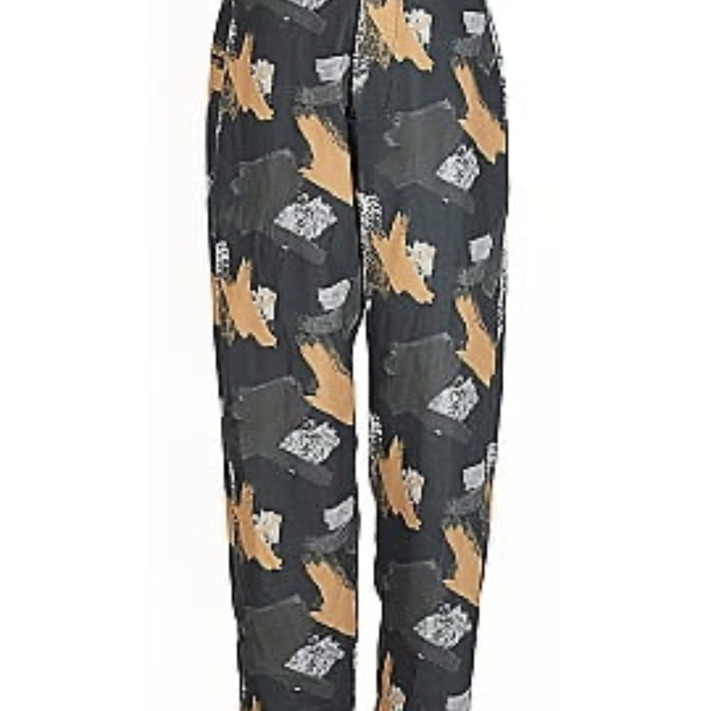 Stylish Black and Tan Wide Leg Pants